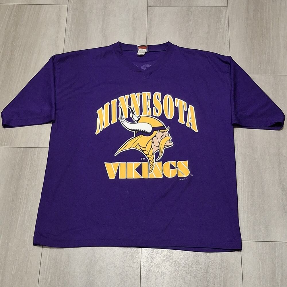 Vintage Minnesota Vikings RANDY MOSS #84 T Shirt Men’s XL Jersey Purple 90’s